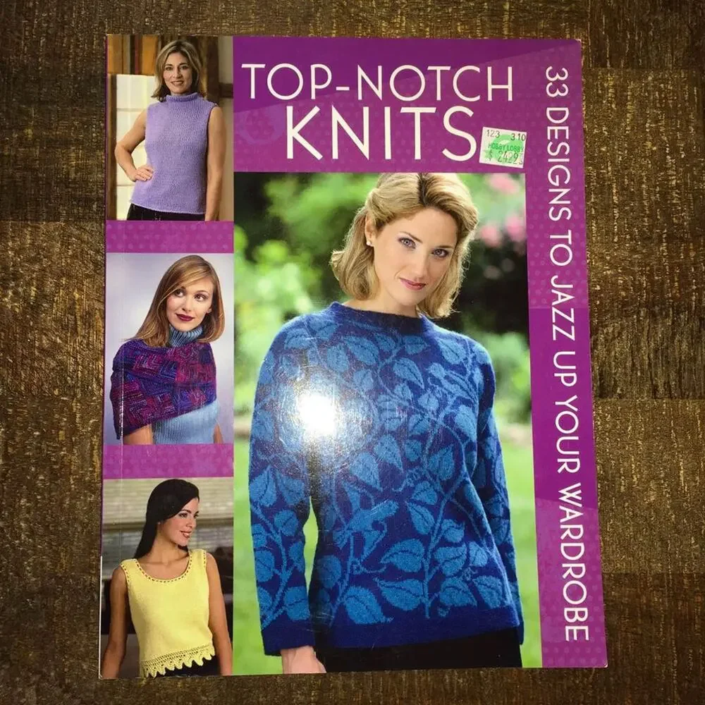 Top Notch Knit Knitting Pattern Sweater Shawl Wrap Pullover Cardigan Jacket